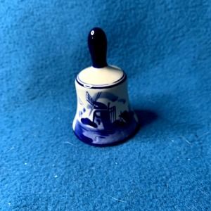 Vintage Porcelain Blue Delft Bell 2.5"